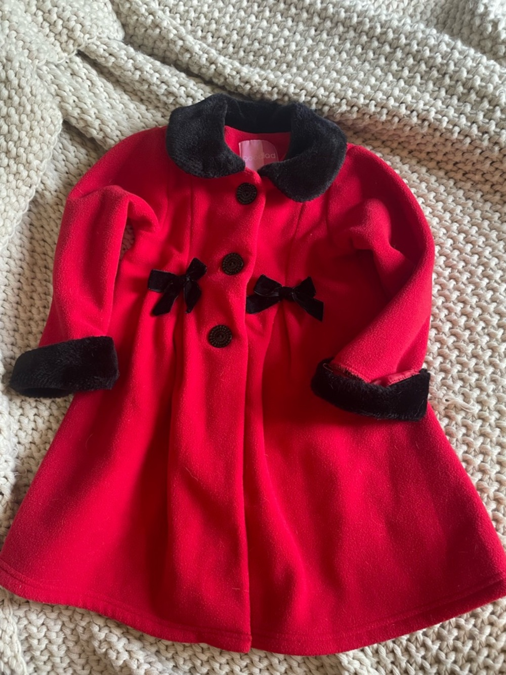 Good Lad Red Coat with Black Faux-Fur Trim